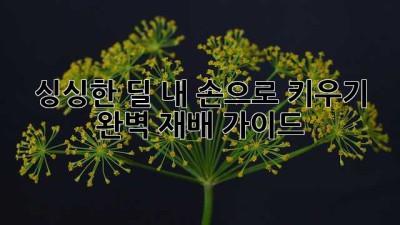 싱싱한 딜, 내 손으로 키우기: 완벽 재배 가이드